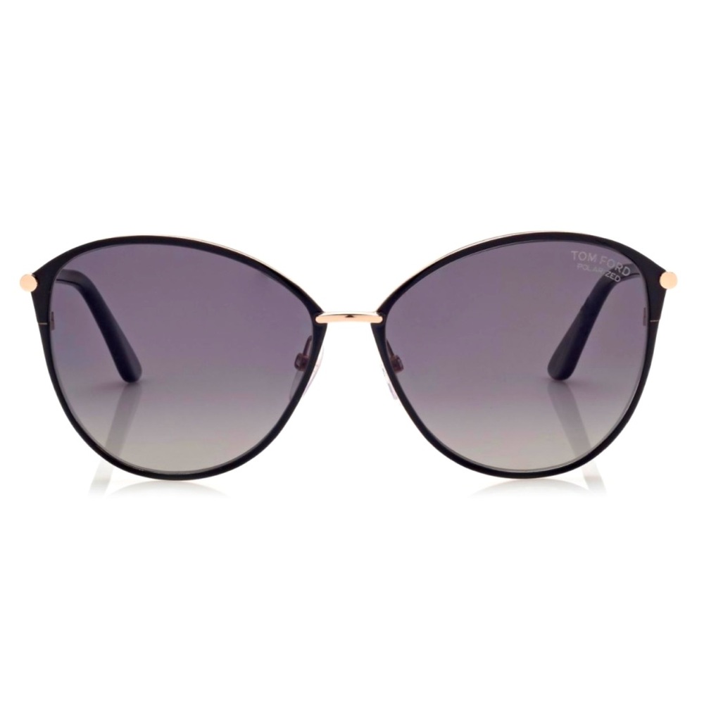 NEW Tom Ford PENELOPE 59mm Black Gold Gradient UV Cat Eye Butterfly Sunglasses
